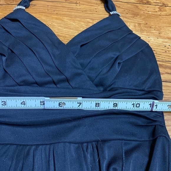 Black Tie Neck Tea-Length Fit + Flare Dress S - Picture 6 of 6